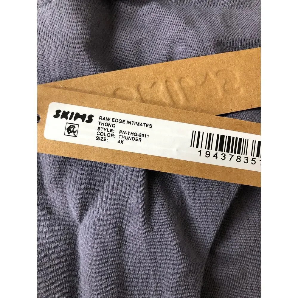 SKIMS Raw Edge Intimates Thong Thunder NWT  4X, 3X - Picture 9 of 13